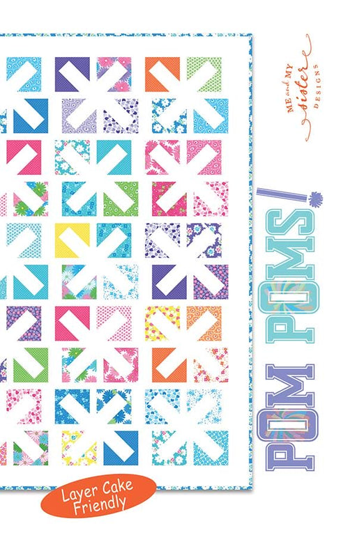 Pom Poms! - Quilt PATTERN - features the Fiddle Dee Dee collection by Me and My Sister Designs for Moda - 57.5" x 65.5" - RebsFabStash