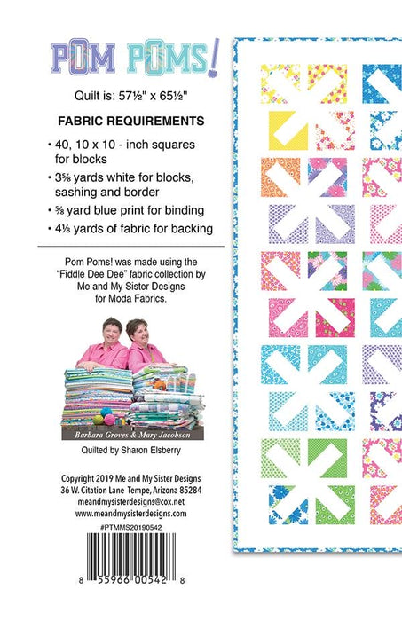 Pom Poms! - Quilt PATTERN - features the Fiddle Dee Dee collection by Me and My Sister Designs for Moda - 57.5" x 65.5" - RebsFabStash