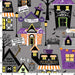 PREORDER! Hometown Halloween - per yard - by Kim Christopherson of Kimberbell for Maywood Studio - Black Halloween Flags - MAS9921-J - RebsFabStash