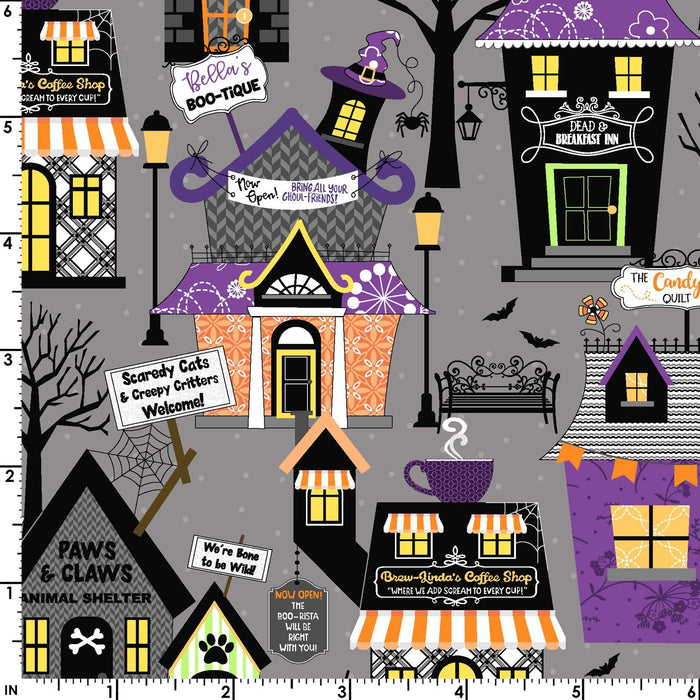 PREORDER! Hometown Halloween - per yard - by Kim Christopherson of Kimberbell for Maywood Studio - Black Loopy Lines - MAS9922-J - RebsFabStash