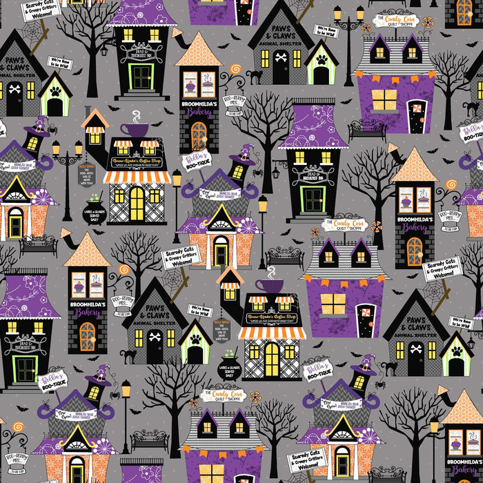 PREORDER! Hometown Halloween - per yard - by Kim Christopherson of Kimberbell for Maywood Studio - Black Loopy Lines - MAS9922-J - RebsFabStash