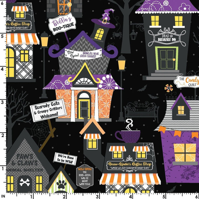 PREORDER! Hometown Halloween - per yard - by Kim Christopherson of Kimberbell for Maywood Studio - Orange Spooky Webs - MAS9923-O - RebsFabStash
