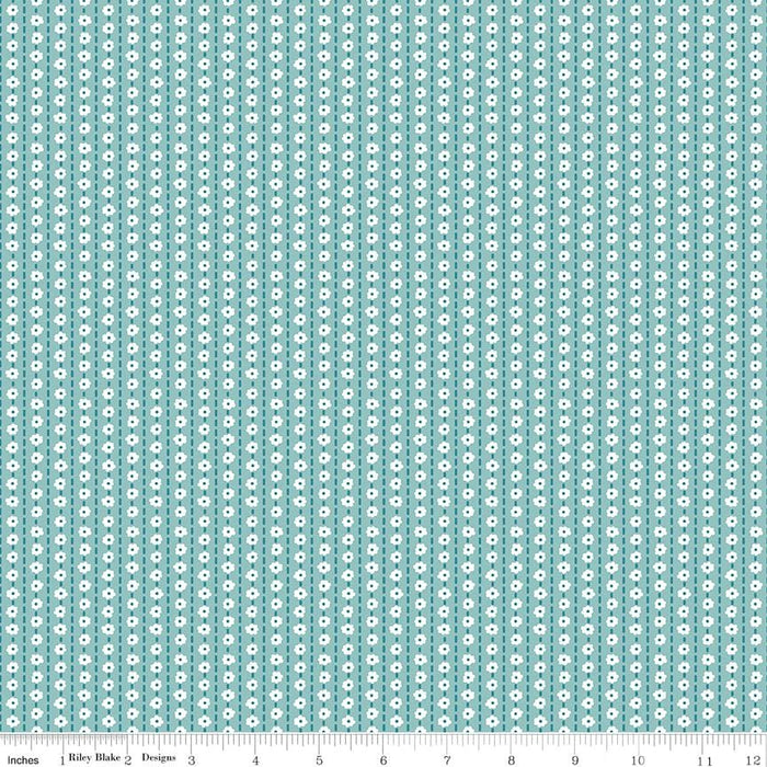 My Happy Place by Lori Holt Quilt Kit Stitch Fabric Blue Striped Pattern at RebsFabStash