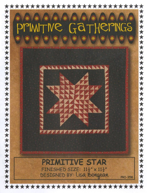 Primitive Star- Mini pattern- Primitive Gatherings by Lisa Bongean -Primitive, Wool Applique, wall hanging, precut friendly #358 - RebsFabStash
