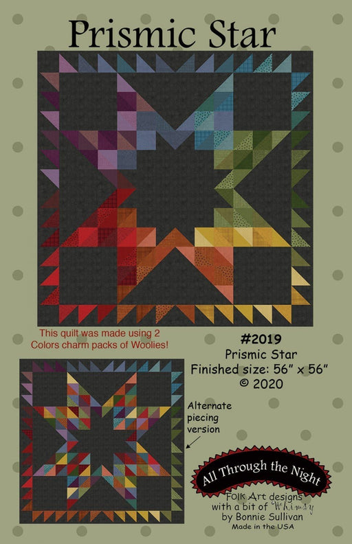 Prismic Star - Quilt PATTERN - by Bonnie Sullivan - All Through The Night - Maywood - Uses Woolies Flannel! - RebsFabStash