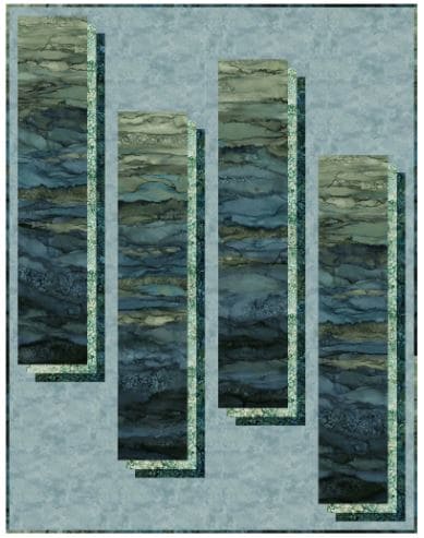 Stratify - Quilt PATTERN - by Patti Carey of Patti's Patchwork - features Bliss Ombre Ensemble by Northcott - Green and Gray - RebsFabStash