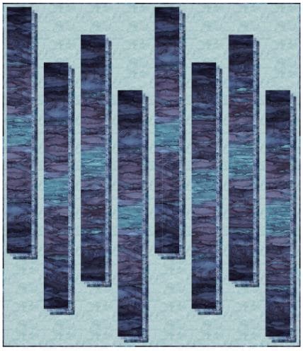 Stratify - Quilt PATTERN - by Patti Carey of Patti's Patchwork - features Bliss Ombre Ensemble by Northcott - Indigo and Light Gray - RebsFabStash