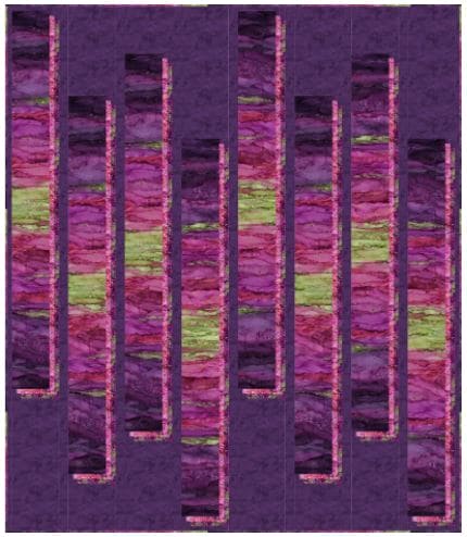 Stratify - Quilt PATTERN - by Patti Carey of Patti's Patchwork - features Bliss Ombre Ensemble by Northcott - Fuchsia and Amethyst - RebsFabStash