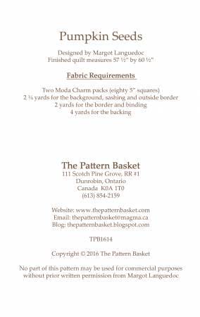 Pumpkin Seeds Pattern by The Pattern Basket - Charm pack friendly - RebsFabStash