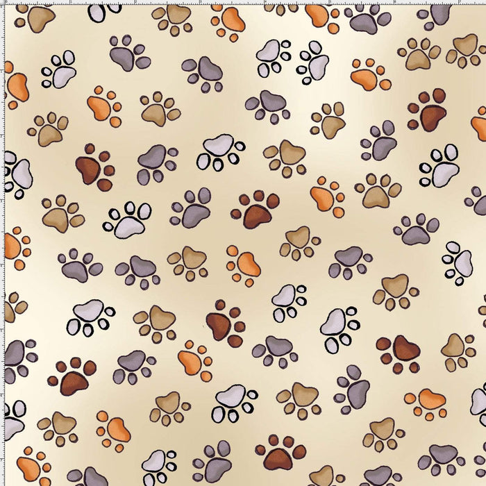 Puppie Paws - per yard - Loralie Harris Designs - Doggie Collection - C - RebsFabStash