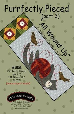 Purrfectly Pieced - Block of the Month Quilt Pattern - Bonnie Sullivan - Complete Set 5 blocks - Flannel or Wool Applique - Bonus projects!! - RebsFabStash