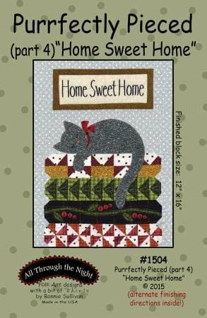Purrfectly Pieced - Wall Hanging Quilt Pattern - Bonnie Sullivan - Part 4 - Flannel or Wool Applique - RebsFabStash