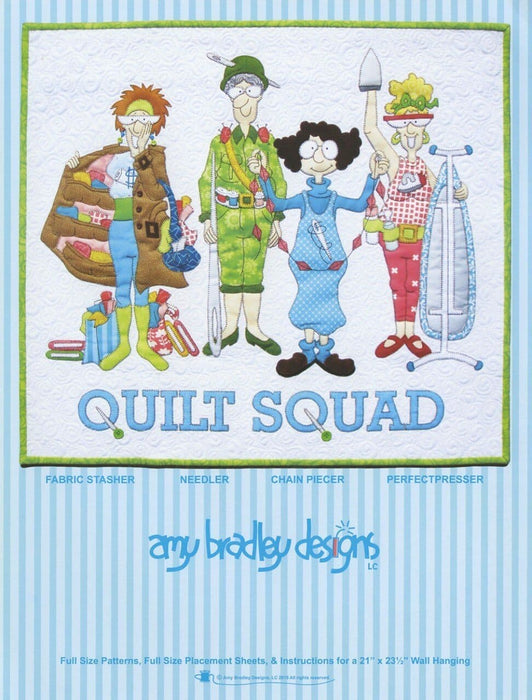 Quilt Squad - Pre-cut, Prefused KIT - Includes pattern & precut, prefused applique pieces! - Wall hanging Pattern by Amy Bradley Designs - RebsFabStash