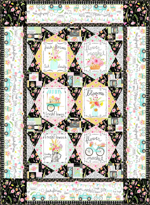Flower Market Quilt KIT - By Jennifer Heynen - In The Beginning Fabrics - 57.5" x 79.5"