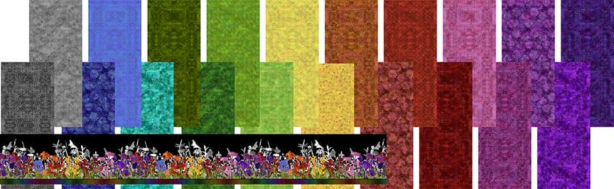 Rainbow of Jewels - Green Leaves - Per Yard - by Jason Yenter for In the Beginning Fabrics - Tonal, Blender - Green - 10RJ-1