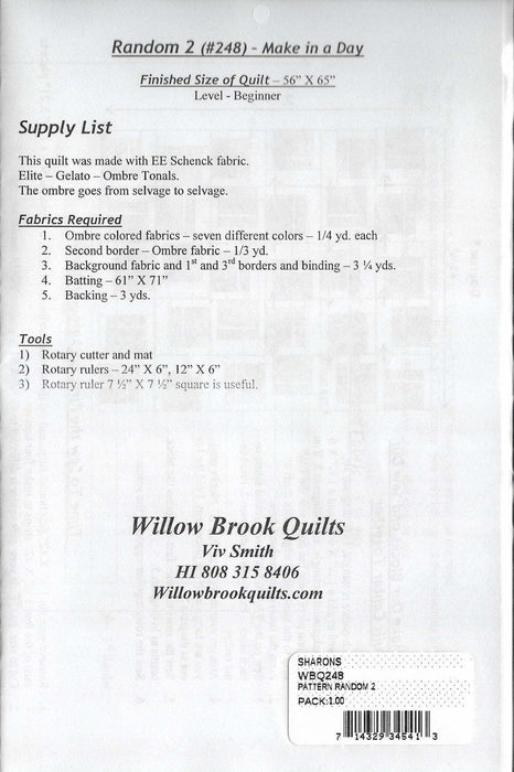 Random 2 #248 - Quilt pattern - Gelato ombre fabrics - Maywood - Viv Smith - Willow Brook Quilts - C - RebsFabStash