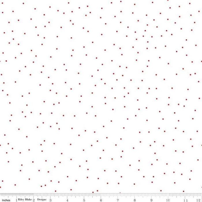 Red Pin Dot - Seasonal Basics - per yard - Riley Blake Designs - C705-RED - RebsFabStash