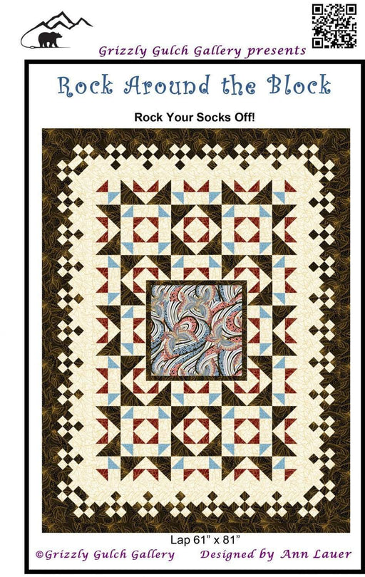 Rock Around the Block Quilt Pattern by Ann Lauer - Lap Quilt pattern - Grizzly Gulch Gallery - RebsFabStash