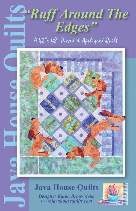 "Ruff Around The Edges" - Quilt PATTERN - designed by Karen Brow-Meier for Java House Quilts - pieced and applique - RebsFabStash