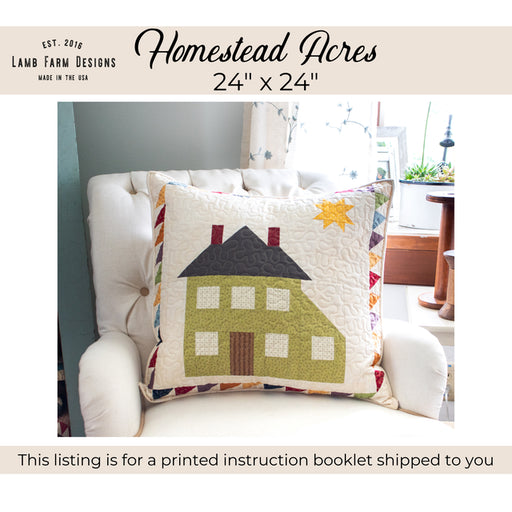 Homestead Acres - PATTERN by Jennie Jo Lamb of Lamb Farm Designs - Pillow or Quilt - size 24" x 24"-Patterns-RebsFabStash