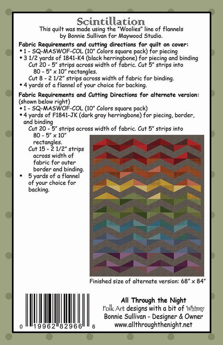 Scintillation - Quilt PATTERN - by Bonnie Sullivan - All Through The Night - Maywood - Uses Woolies Flannel! - RebsFabStash