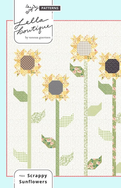 Scrappy Sunflowers - Quilt PATTERN - By Vanessa Goertzen of Lella Boutique - 66" x 66" - RebsFabStash