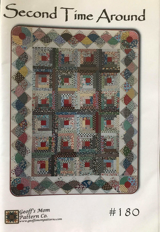 Second Time Around - Quilt pattern - Geoff's Mom Pattern Co # 180 - finished size 67" x 89" - scrap, charm, and layer cake friendly - RebsFabStash