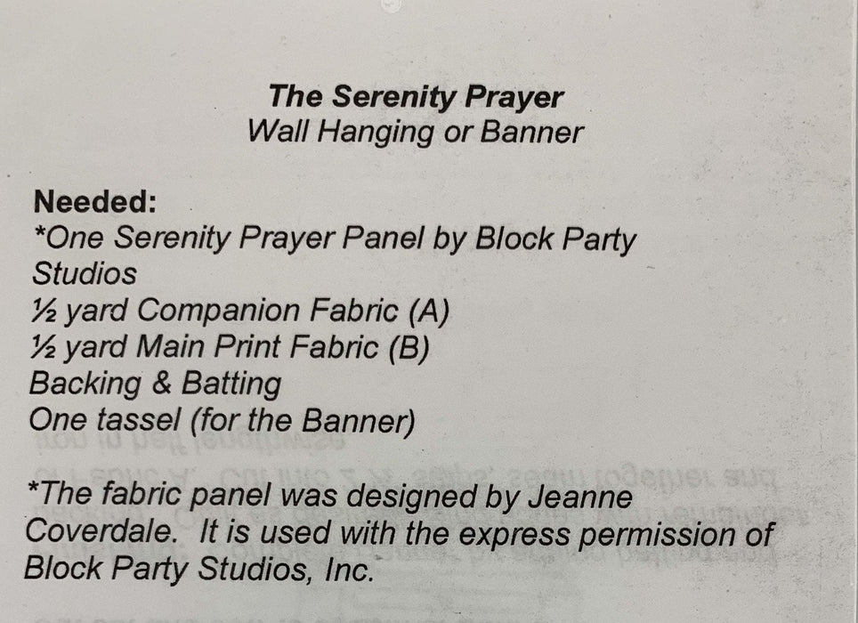 Serenity Prayer - Quilt Pattern - by Julie Rinard Quilting - Wall Hanging - Banner - Easy pattern! Religious - RebsFabStash