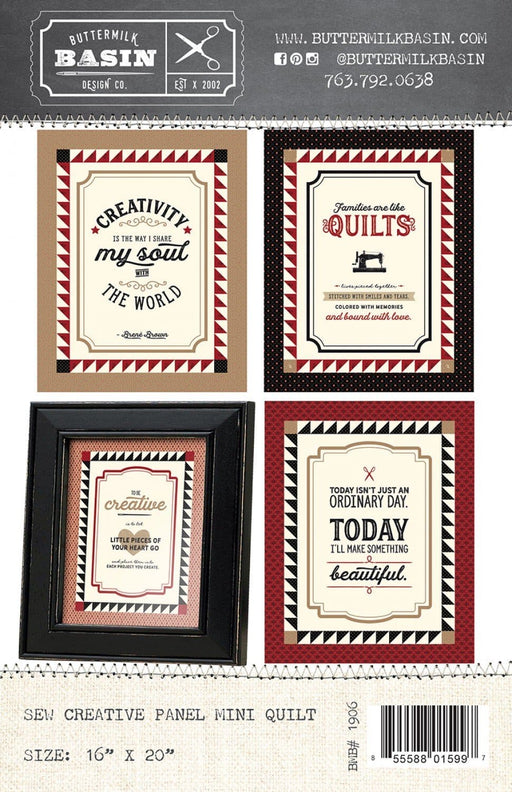 Sew Creative Panel Mini Quilt - PATTERN - by Buttermilk Basin - features Blessed Beyond Measure fabric by Stacy West for Riley Blake - 16" X 20" - RebsFabStash