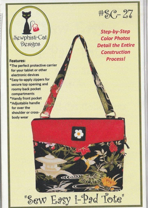 Sew Easy ipad Tote -Pattern - Sewphisti-cat Designs - Cute! - RebsFabStash