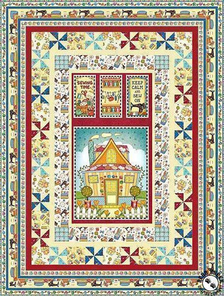 Sew Let's Stitch - per PANEL -by Sandy Lee - Henry Glass - Patchwork Tan 1864P-88 - RebsFabStash