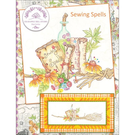 Sewing Spells - Pattern OR Kit - uses Spellcaster's Garden by Meg Hawkey for Maywood Studio - Hand Embroidery/Pieced Runner - RebsFabStash