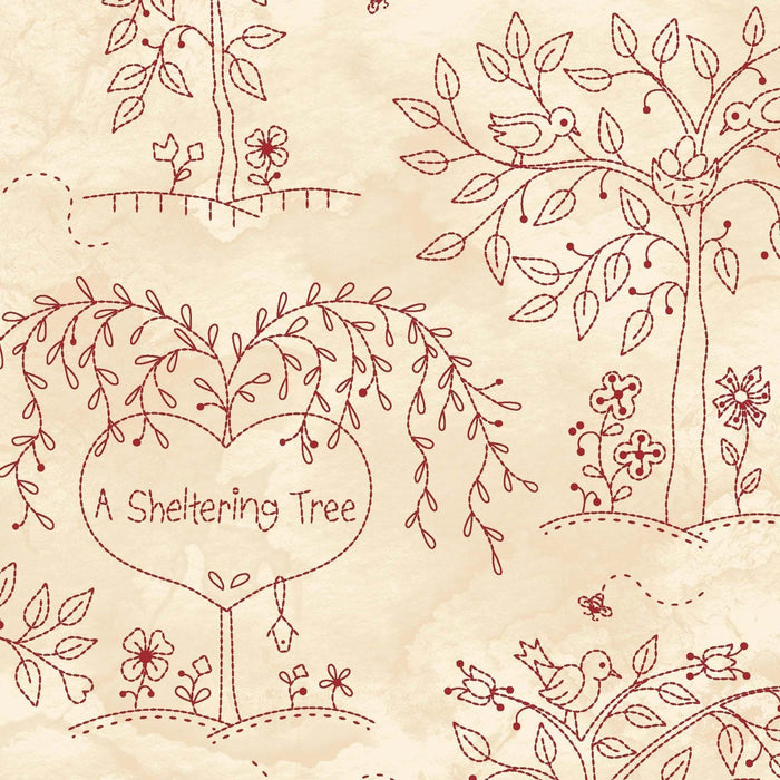 Sheltering Tree - per yard - by Robin Kingsley for Maywood Studio - Flowers and Bees - MAS9777-R - RebsFabStash