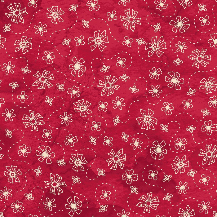 Sheltering Tree - per yard - by Robin Kingsley for Maywood Studio - Sprinkled Dots - MAS8417-RE - dots on red - RebsFabStash