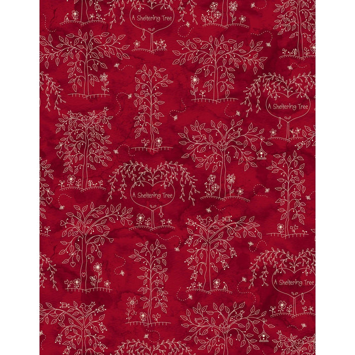 Sheltering Tree - per yard - by Robin Kingsley for Maywood Studio - Sprinkled Dots - MAS8417-RE - dots on red - RebsFabStash