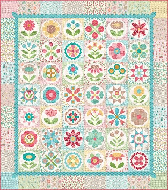 SHIPPING NOW!! Lori Holt Granny’s Garden QUILT KIT - Granny Chic fabrics - Riley Blake - Granny Chic Sew Along - Options for backing! - RebsFabStash