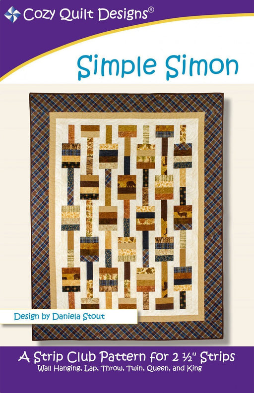 Simple Simon- Quilt Pattern- Designed by Daniela Stout by Cozy Quilt Designs - Wall to King included - Use 2 1/2" strips - RebsFabStash