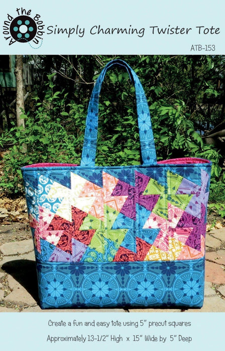 Simply Charming Twister Tote Bag Pattern - Around the Bobbin - Use a charm pack! - RebsFabStash