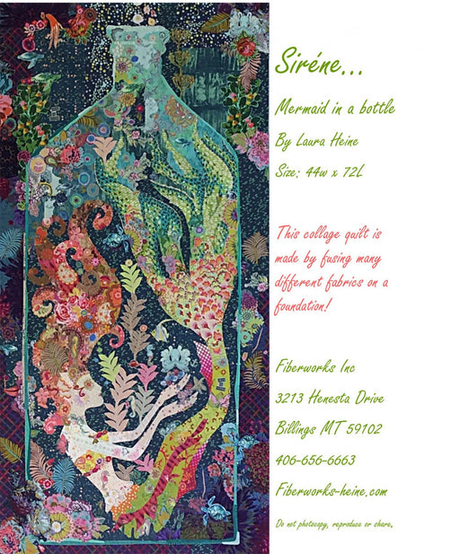 Sirene...Mermaid in a Bottle Collage from Fiberworks Inc. - Quilt Pattern by Laura Heine - RebsFabStash