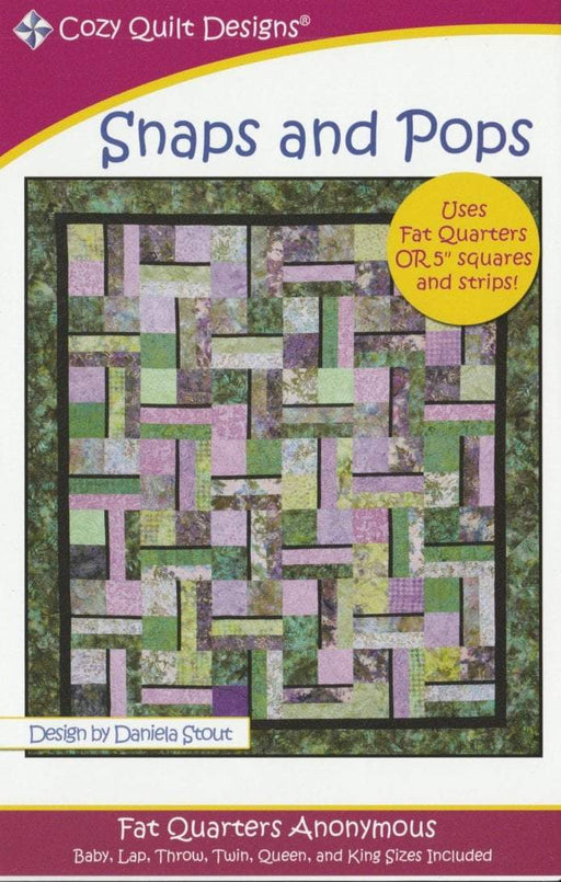 Snaps and Pops - Quilt Pattern by Cozy Quilts Designs - by Daniela Stout - Uses Fat Qtrs or 5" Squares - RebsFabStash