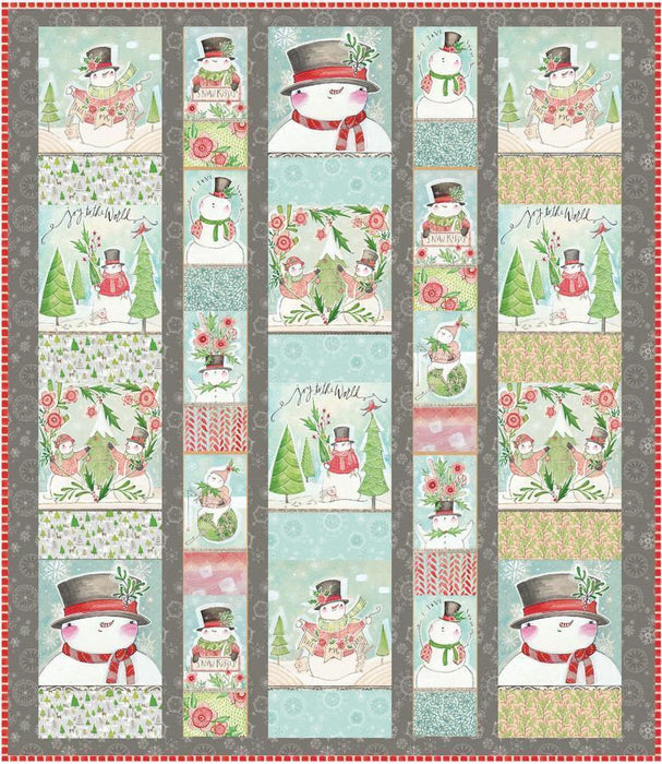 Snow Fun - Menagerie - PER YARD - Cori Dantini - Blend - ADORABLE Christmas prints! Holly Jolly Holly on Green - RebsFabStash
