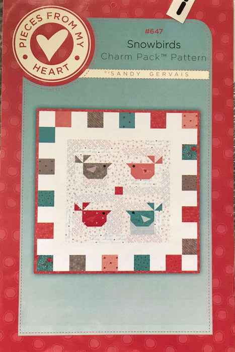 Snowbirds - Charm Pack Quilt Pattern - Sandy Gervais - #647 - Pieces from my Heart - Uses Moda fabrics - RebsFabStash