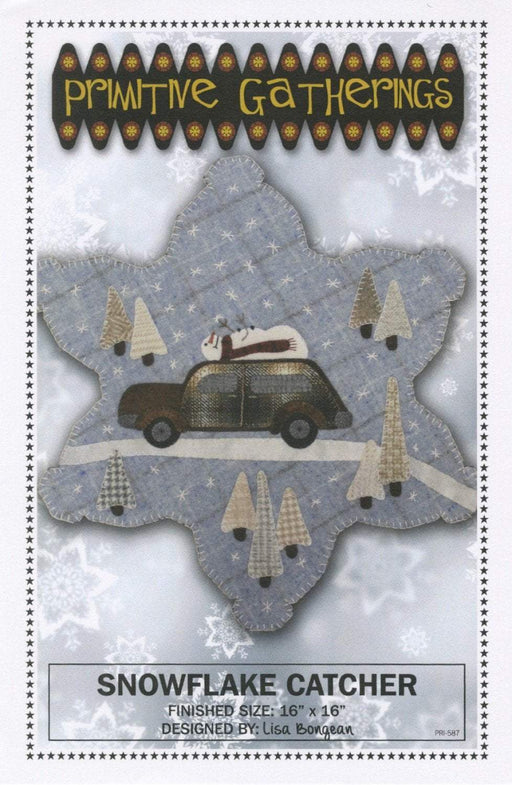 Snowflake Catcher Table Mat or Candle pattern-Primitive Gatherings by Lisa Bongean -Primitive, Wool Applique, candle mat, friendly #587 - RebsFabStash