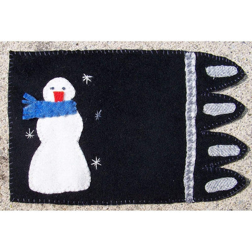 Snowman Mug Rug Kit - Includes wool and glue! - In the Patch Designs - Phyllis Meiring - craft kit, wool kit - RebsFabStash