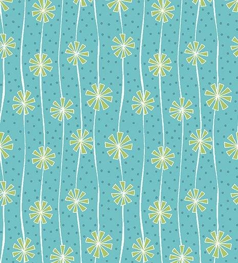 Sparkle - Per Yard - Contempo by Benartex - by Amanda Murphy - Green Aqua Border Stripe - RebsFabStash