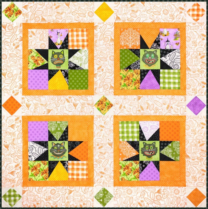 SpellCaster Stars - Pattern OR Kit - uses Spellcaster’s Garden by Meg Hawkey for Maywood Studio - Hand Embroidery/Pieced Lap Quilt - RebsFabStash