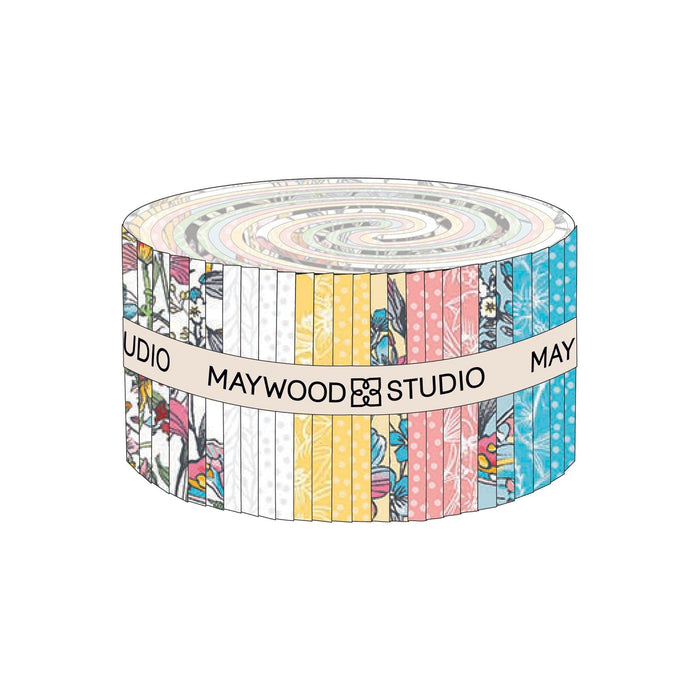Meadow Edge - Jelly Roll - (40) 2.5" x 43" Strips - by Maywood Studio - Floral, Butterflies - ST-MASMEE