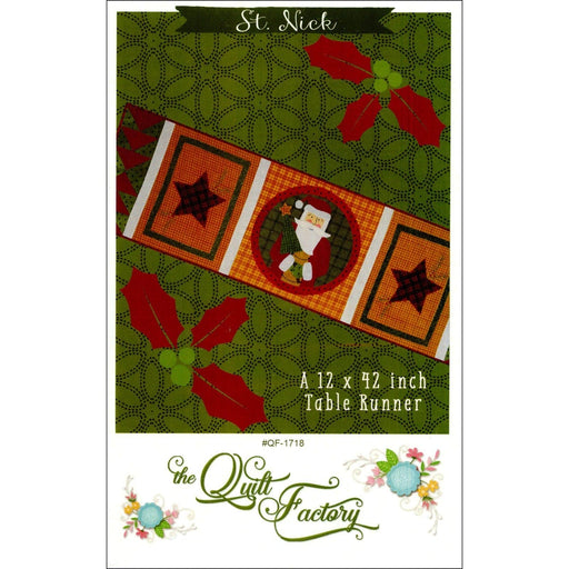 St. Nick - The Quilt Factory by Deb Grogan - Easy Precut prefused table runner kit: pattern, fabrics, applique pieces- Woolies Flannel! - RebsFabStash
