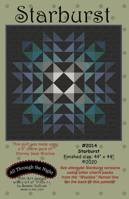 Starburst - Quilt PATTERN - by Bonnie Sullivan - All Through The Night - Maywood - Uses Woolies Flannel! - RebsFabStash