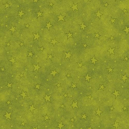 Starry Basics - per yard - By Leanne Anderson for Henry Glass - Scattered Stars - GREEN - 8294-66 - RebsFabStash